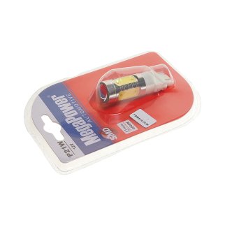 Лампа T20W P27/7W (W3*16q) 5 SMD MEGA WHITE блистер 6000K 12V MEGAPOWER фото 1