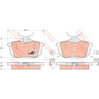 Колодки тормозные задние к-кт TRW GDB1314 фото
