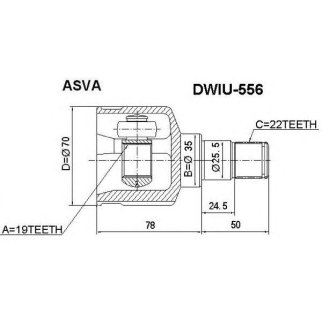 ШРУС внутренний ASVA DWIU-556 фото