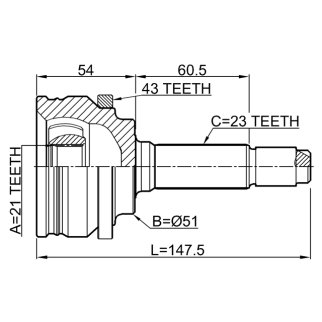 Шрус наружный 21X51X23 фото 2