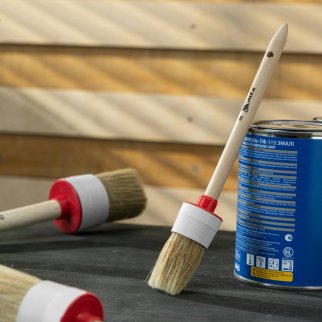 Кисть круглая № 8 (35 мм), натуральная щетина, деревянная ручка MATRIX фото 7