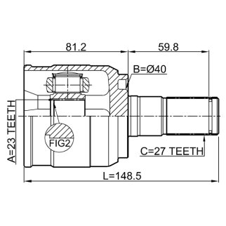 Шрус внутренний левый 23X40X27 фото 2