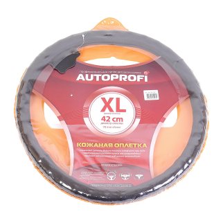 Оплетка на руль AP-396 кожаная ребристая перфорированная XL фото