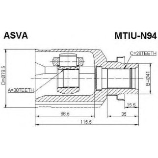 ШРУС внутренний ASVA MTIU-N94 фото