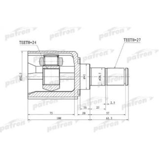 ШРУС внутренний 27x41x24 HYUNDAI IX35/TUCSON 10MY 30.11.09 - 31.08.13, KIA SPORTAGE (SL) 10- фото