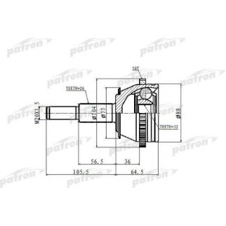 Шрус привода PATRON PCV9980 фото