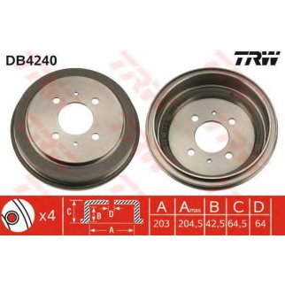 Барабан тормозной TRW DB4240 фото