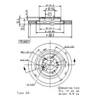 Диск тормозной brembo 09.9544.10 фото