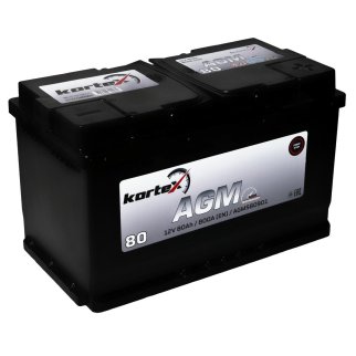 Аккумуляторная батарея KORTEX AGM 6СТ 80 обр. 315х175х190 Турция фото