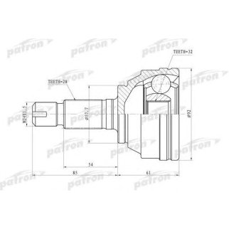 ШРУС наружн 28x57,7x32 LAND ROVER: FREELANDER 4WD 02-05 фото