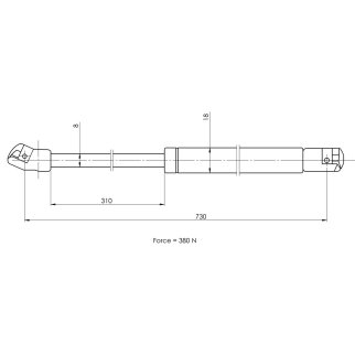 Газовый упор капота TRIALLI GS 1830 фото 2