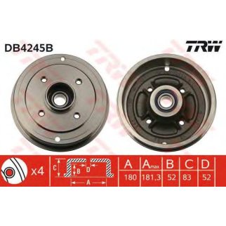Барабан тормозной TRW DB4245B фото