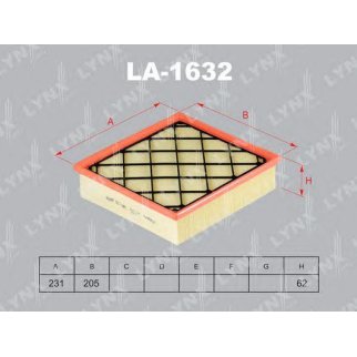 Фильтр воздушный LYNXauto LA-1632 фото