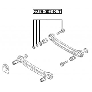 Болт с эксцентриком ремкомплект HYUNDAI ACCENT 00 (INDIA PLANT-GEX) 2000- FEBEST 2229-002-KIT фото 2