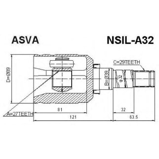 ШРУС внутренний ASVA NSIL-A32 фото