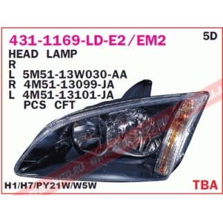 Фара левая DEPO 431-1169L-LDEM2 фото