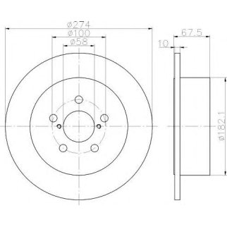 Диск тормозной задний Hella 8DD 355 114-641 фото