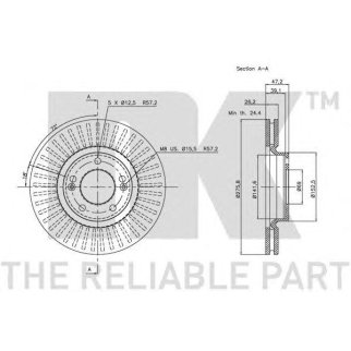 Диск тормозной передний (276x24mm) / HYUNDAI Santa FE,Trajet 00~ фото