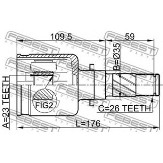 Шрус внутренний левый 23x35x26 фото