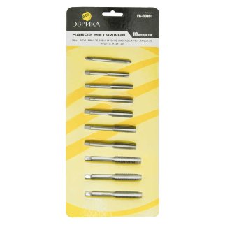 Набор метчиков метрический 10пр. ЭВРИКА фото