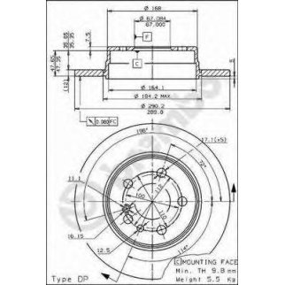 Диск тормозной задн MERCEDES-BENZ: S-CLASS 91-98 фото