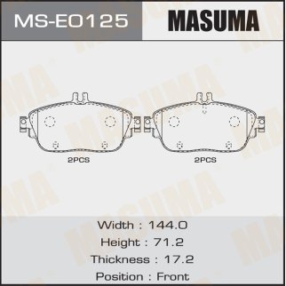 Колодки тормозные передние к-кт Masuma MS-E0125 фото