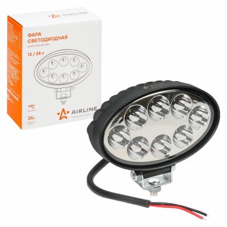 Фара светодиодная овальная, 8 LED направленный свет, 24W (140х86х55) 12/24V (ALED012) фото