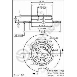 Диск тормозной brembo 08.5580.11 фото