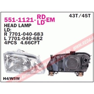 Фара левая DEPO 551-1121L-LD-EM фото