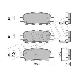 Колодки тормозные задние дисковые к-кт metelli 22-0612-0 фото