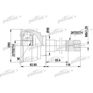ШРУС наружн к-кт 26x48x22 SUZUKI: VITARA 88 - 98, VITARA Cabrio 88 - 99 фото