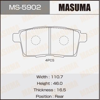 Колодки тормозные к-кт Masuma MS-5902 фото