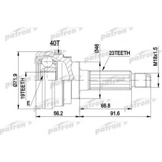 Шрус привода PATRON PCV1280 фото