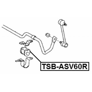 Втулка (сайлентблок) заднего стабилизатора FEBEST TSB-ASV60R фото 2
