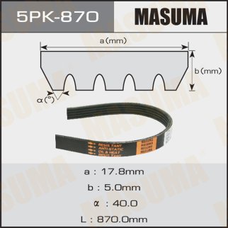 Ремень ручейковый Masuma 5PK-870 фото