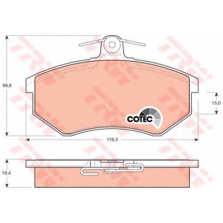 Колодки тормозные передние к-кт TRW GDB826 фото
