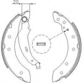 4199.01_=572SBS=362318B !колодки барабанные Renault Laguna 1.6i-1.9TD 97-01, Citroen ZX 94-97 фото