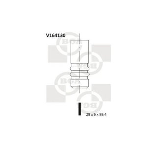 V164130_клапан впускной! 28x6x99.4 Ford Focus II/Fiesta 07> фото