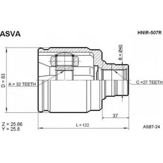 ШРУС внутренний ASVA HNIR-507R фото