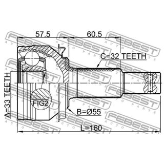 ШРУС наружный FEBEST 0210-L33 фото