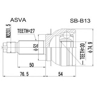 ШРУС наружный ASVA SBB1-3 фото