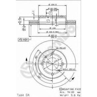 Диск тормозной brembo 09.5449.14 фото