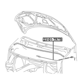 Трос привода открывания замка капота VOLKSWAGEN CAMPMOB. (TYP2/TRANSP./LT) 2004-2010 FEBEST 23101-TRT5 фото 2