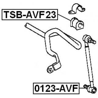 Втулка (сайлентблок) переднего стабилизатора FEBEST TSB-AVF23 фото 2
