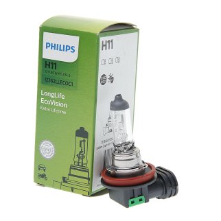 Лампа 12V H11 55W PHILIPS Longerlife Eco Vision 1 шт. картон 12362LLECOC1 фото