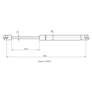Газовый упор багажника TRIALLI GS 1846 фото 2