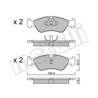 Колодки тормозные передние к-кт metelli 22-0117-0 фото