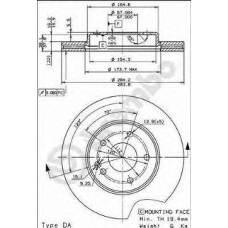 Диск тормозной brembo 09.4869.41 фото