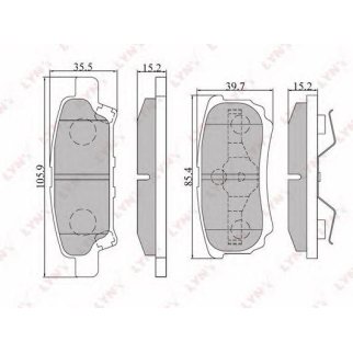 Колодки тормозные задние дисковые к-кт LYNXauto BD-5505 фото