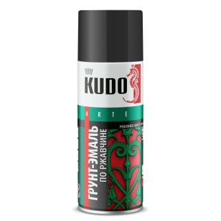 Грунт-эмаль KUDO по ржавчине черная 520мл. фото